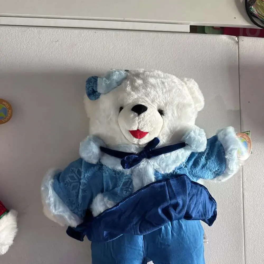 Earth Rite Save Our Earth Now White Polar Bear Plush Blue Outfit Stuffed Animal